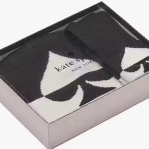 NEW IN BOX Kate Spade ♠️ Oversized Beanie & Glove Set White/Black Spade Lego